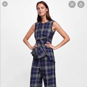 Zara plaid top and trouser separate 2019
